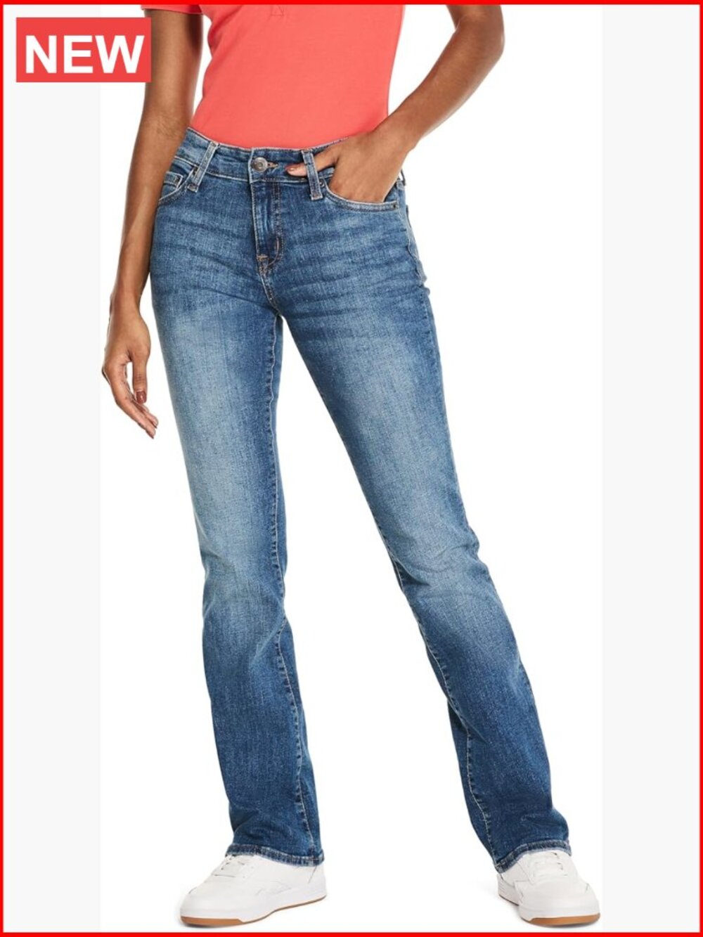 Comfort Stretch Denim Mid Rise Bootcut Jean